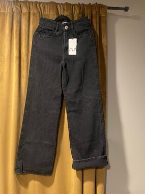 ZARA Black High-Rise Straight Jeans 6